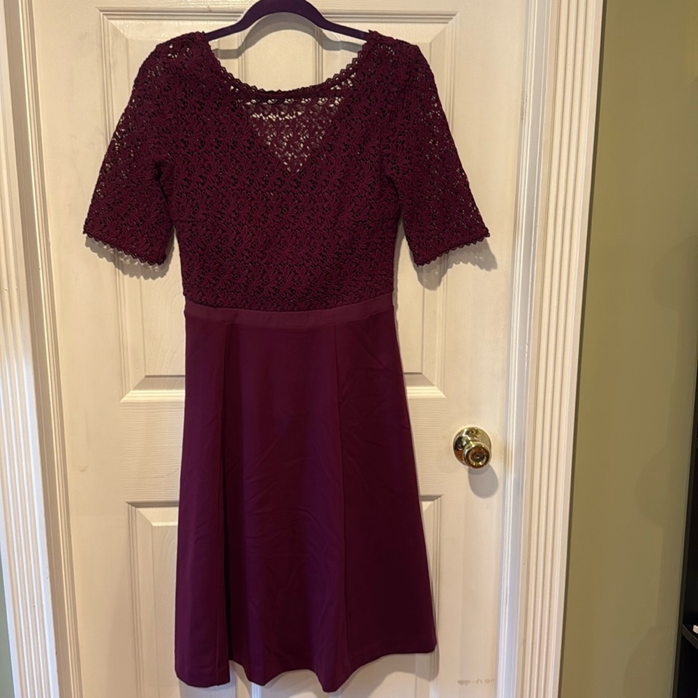 Boden Purple LISA Ponte Lace Dress